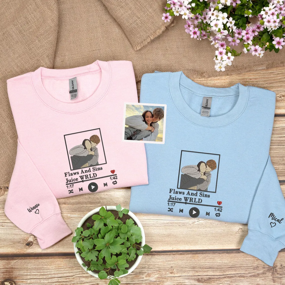 Custom Embroidered Music Lover Sweatshirt or Hoodie