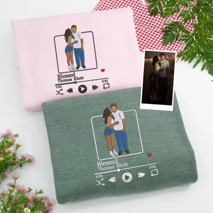 Custom Embroidered Music Lover Sweatshirt or Hoodie