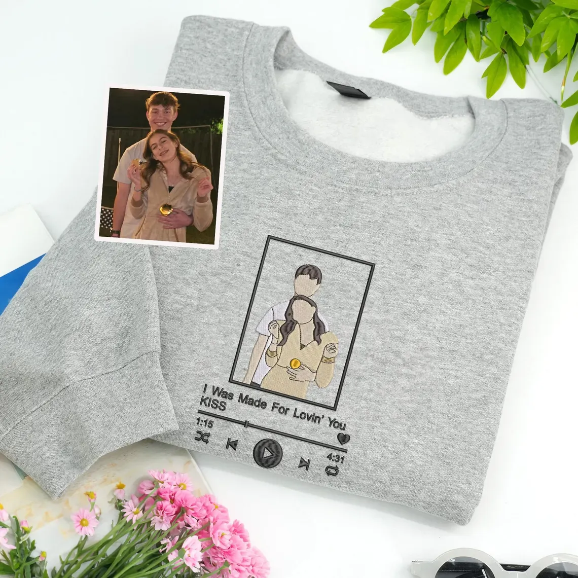 Custom Embroidered Music Lover Sweatshirt or Hoodie