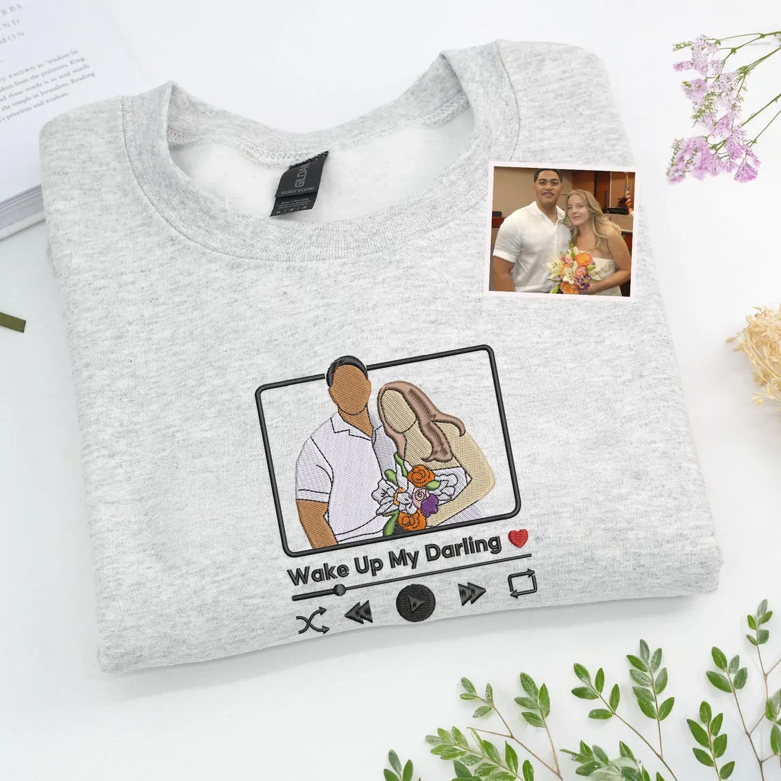 Custom Embroidered Music Lover Sweatshirt or Hoodie