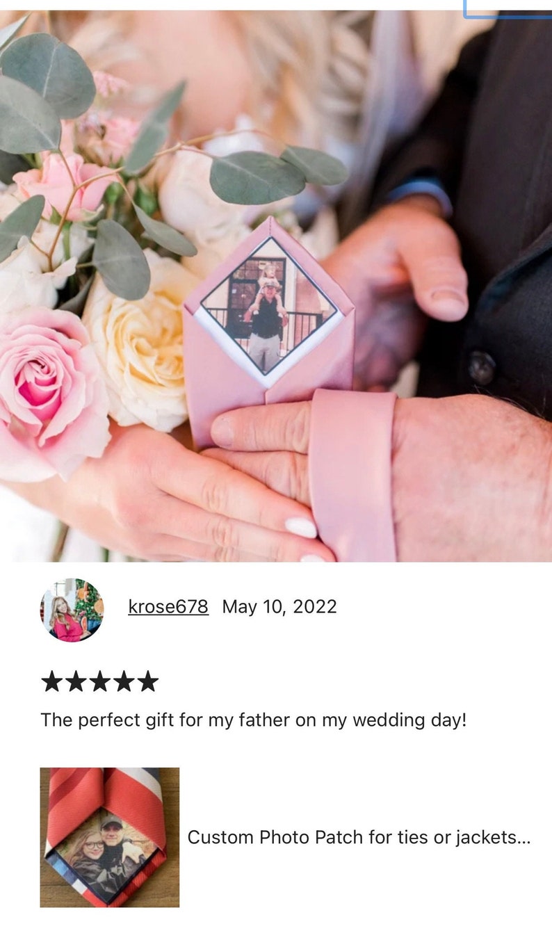 Custom Photo Patch for ties, bowties-Gift For Dad, Papa and Grandpa