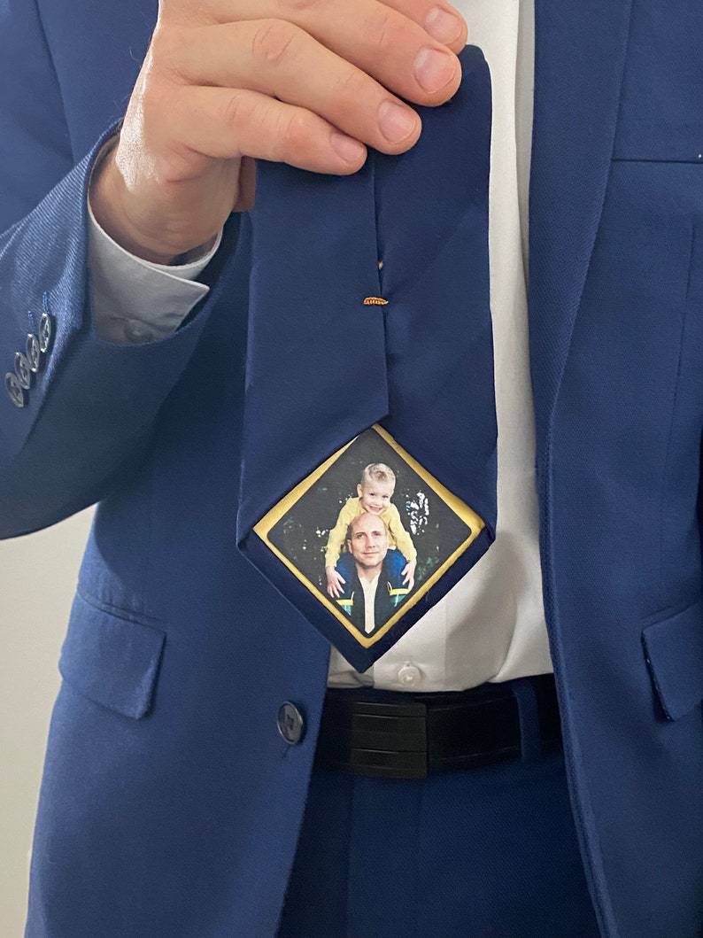 Custom Photo Patch for ties, bowties-Gift For Dad, Papa and Grandpa