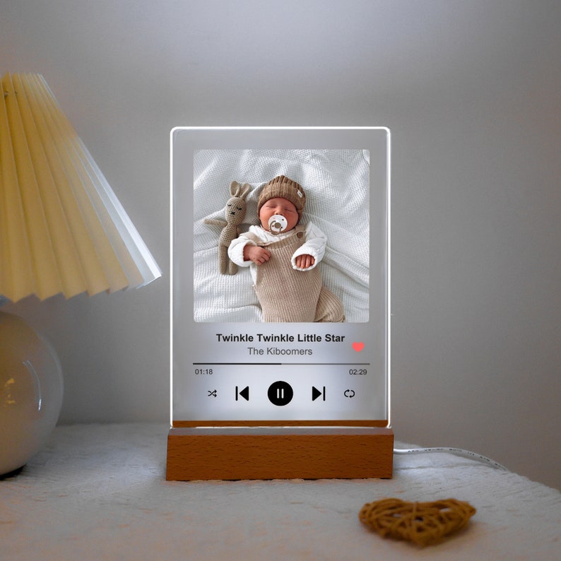 Personalized Music Photo LED Night Light – Custom Song & Picture Memory Lamp