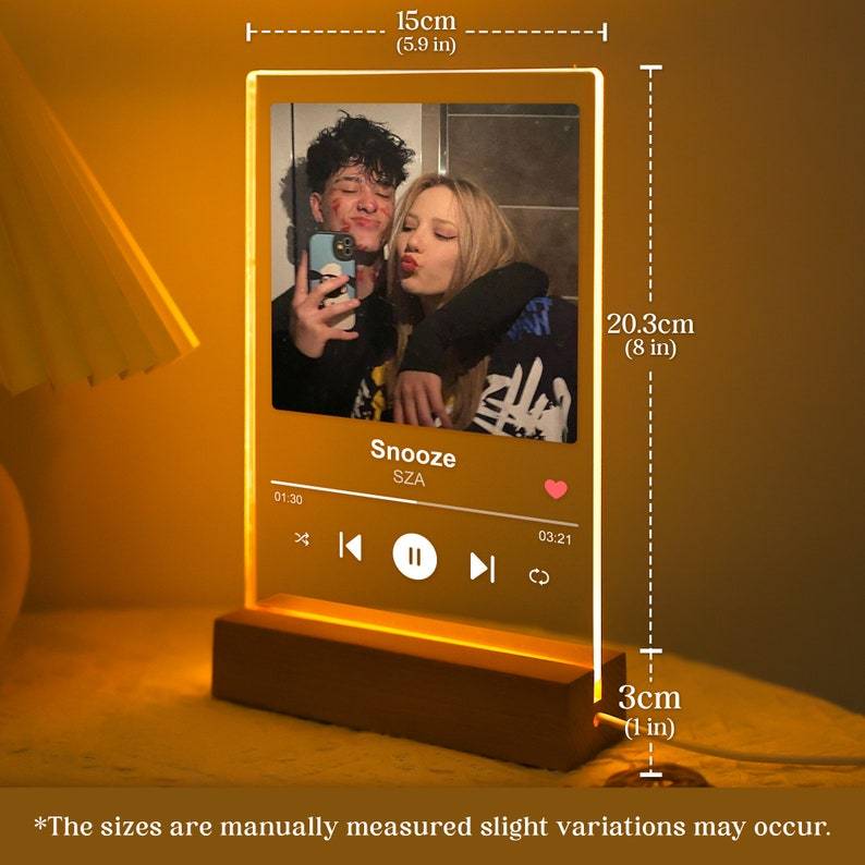 Personalized Music Photo LED Night Light – Custom Song & Picture Memory Lamp