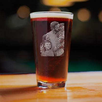 Custom Fathers Day Gifts Beer Glass - Personalized Photo Pint Glass Gift for Dad