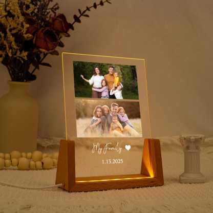 Personalized Photo LED Night Light, Father's Day Gift, Anniversary Gift, Custom Photo Gift, Birthday Gift for Her Him Family Friends