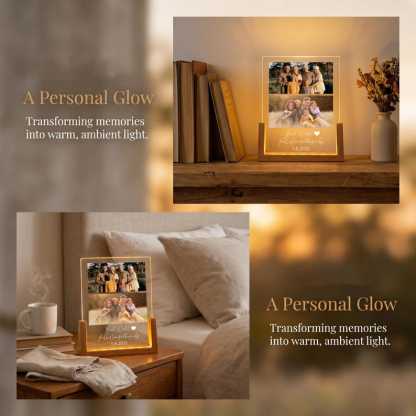 Personalized Photo LED Night Light, Father's Day Gift, Anniversary Gift, Custom Photo Gift, Birthday Gift for Her Him Family Friends