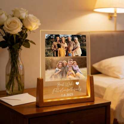 Personalized Photo LED Night Light, Father's Day Gift, Anniversary Gift, Custom Photo Gift, Birthday Gift for Her Him Family Friends