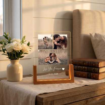 Personalized Photo LED Night Light, Father's Day Gift, Anniversary Gift, Custom Photo Gift, Birthday Gift for Her Him Family Friends