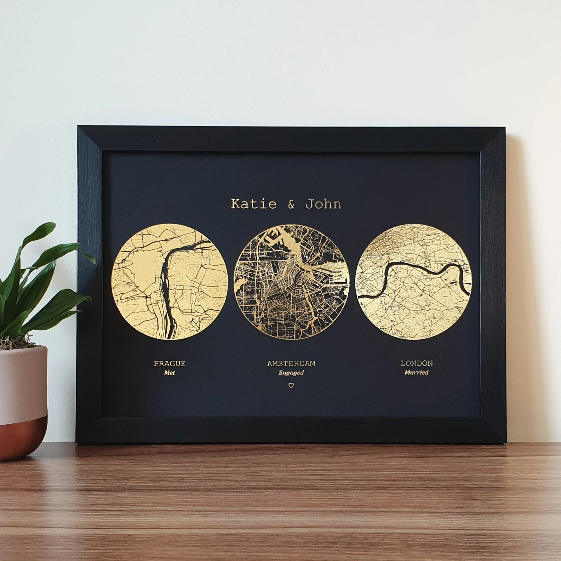 Custom Foil Map Print – A Perfect Valentine’s Day Gift for Couples