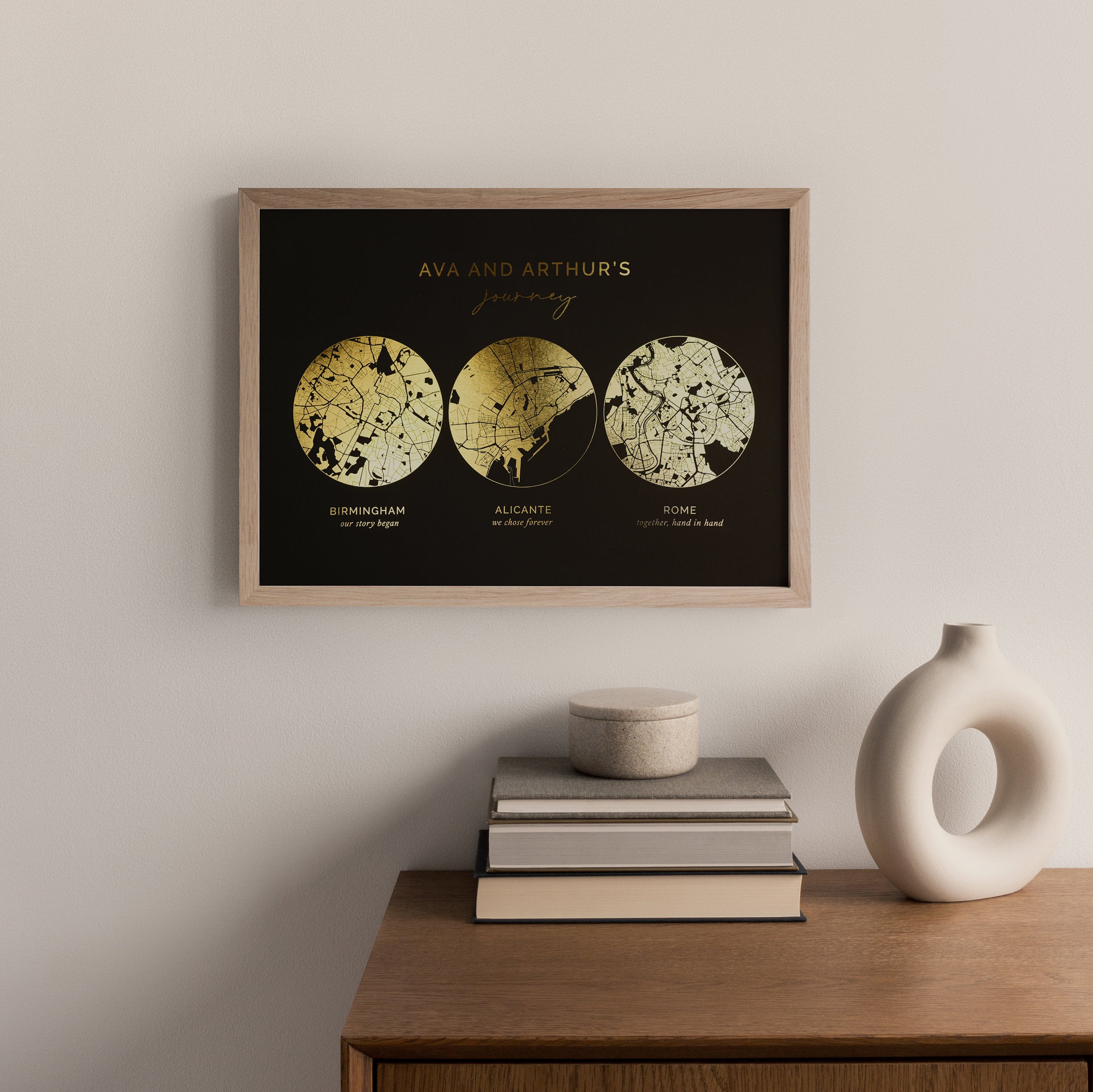 Custom Foil Map Print – A Perfect Valentine’s Day Gift for Couples