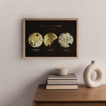Custom Foil Map Print – A Perfect Valentine’s Day Gift for Couples