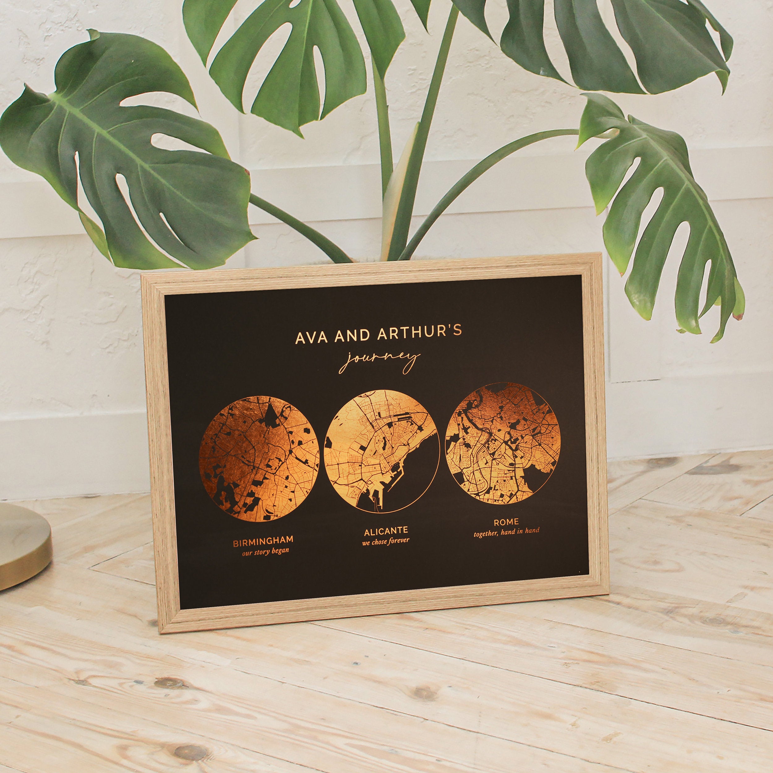 Custom Foil Map Print – A Perfect Valentine’s Day Gift for Couples