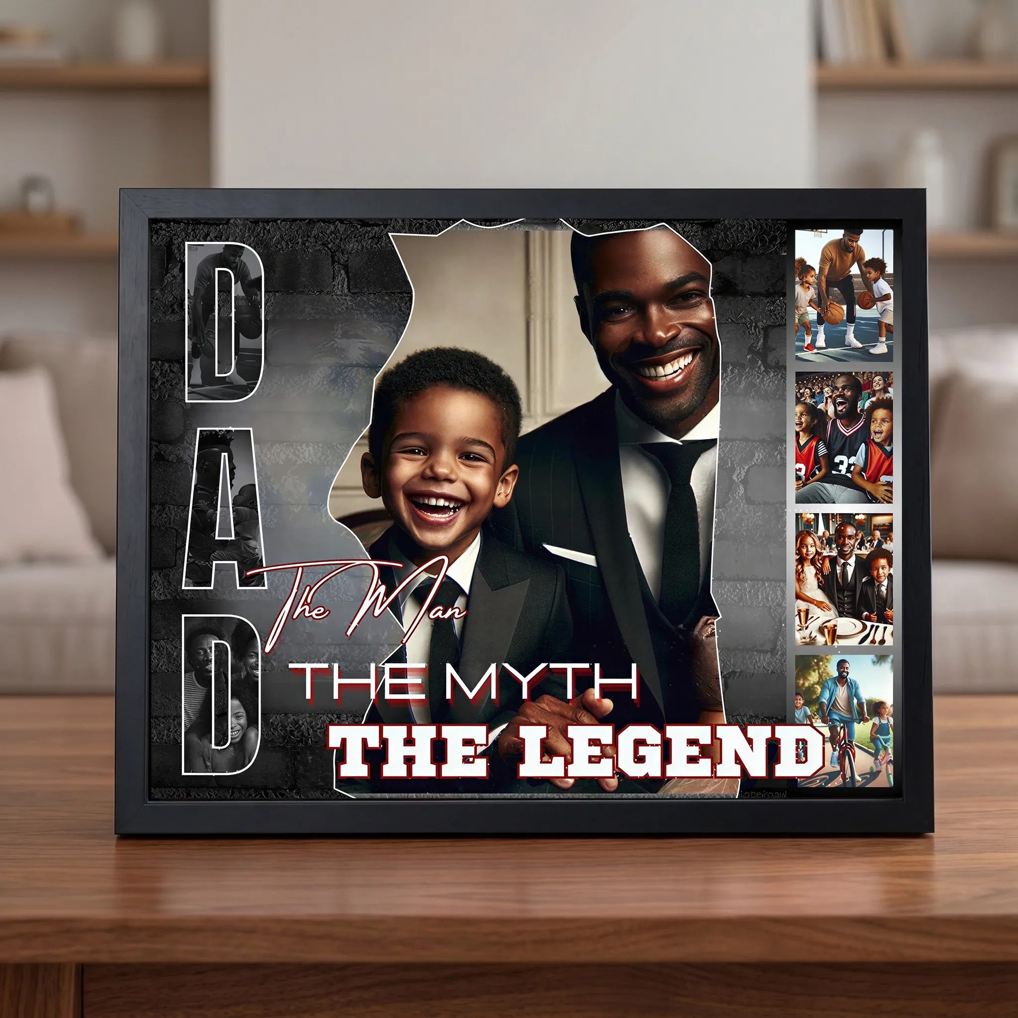 Custom Photo Collage Father's Day Frame Gift - The Best Dad In The World