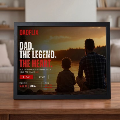Personalized Dadflix Movie Frame – Custom Single Photo for Father’s Day Gift