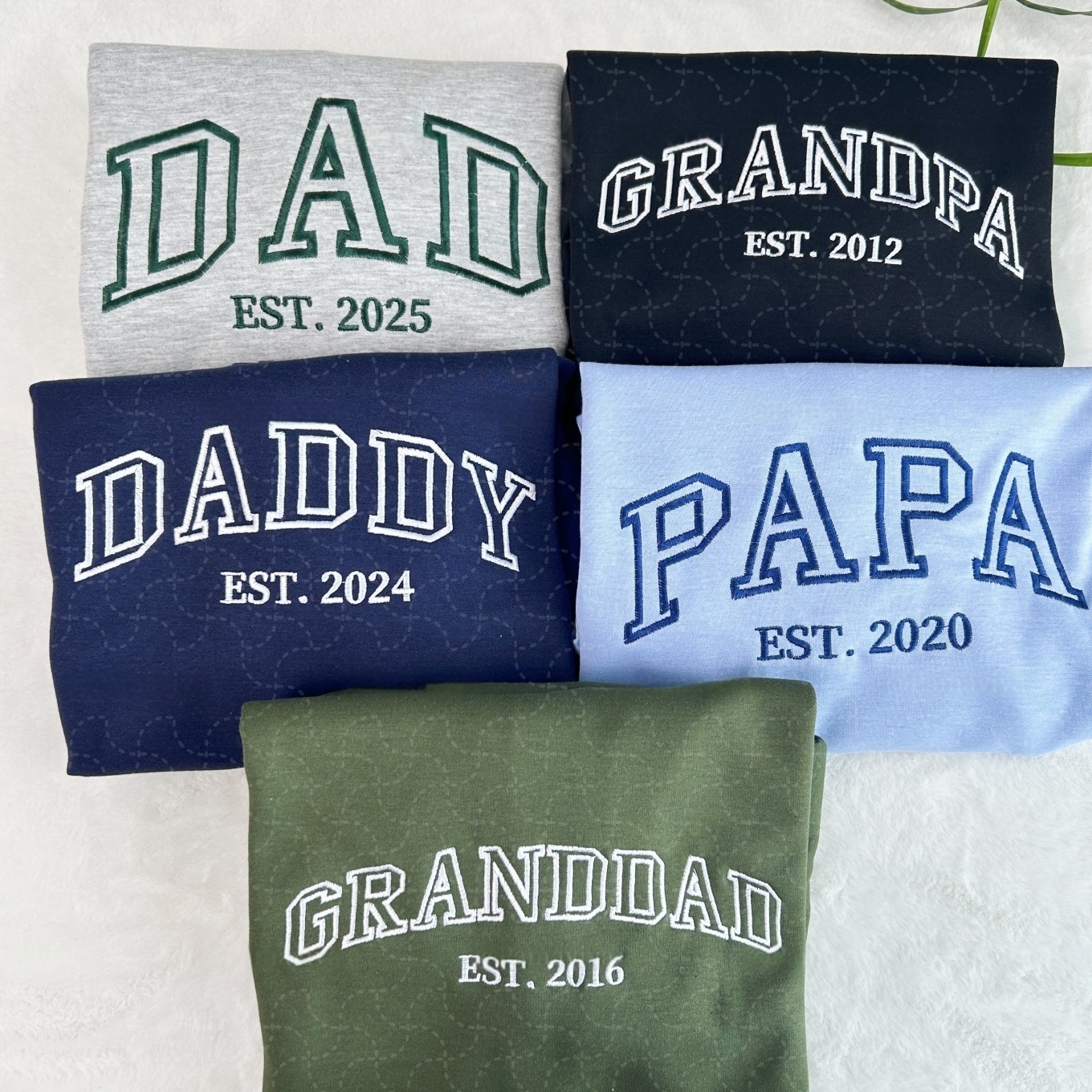 Custom Embroidered DAD & Grandpa Sweatshirt With Name On Sleeve, Father's Day Gift