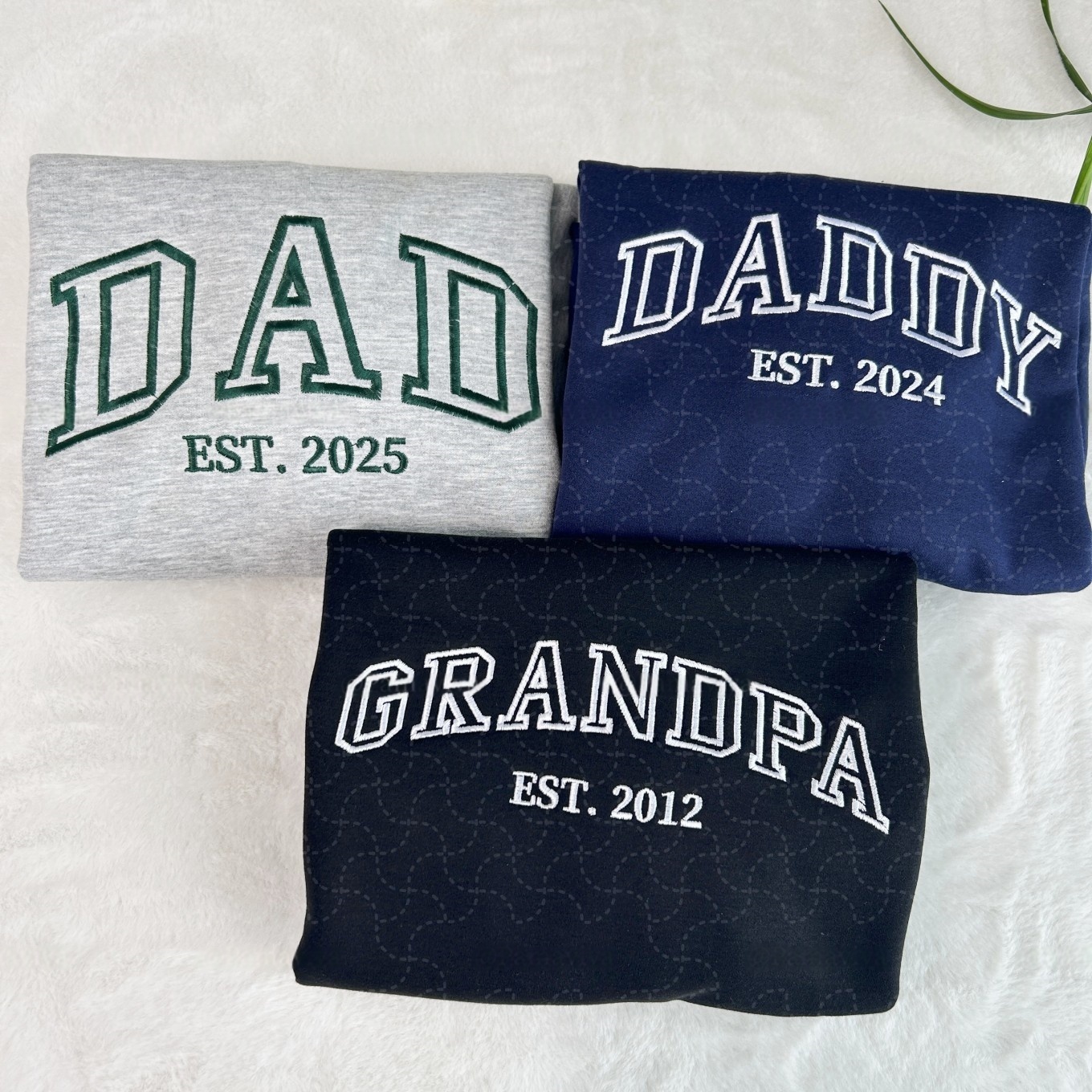 Custom Embroidered DAD & Grandpa Sweatshirt With Name On Sleeve, Father's Day Gift