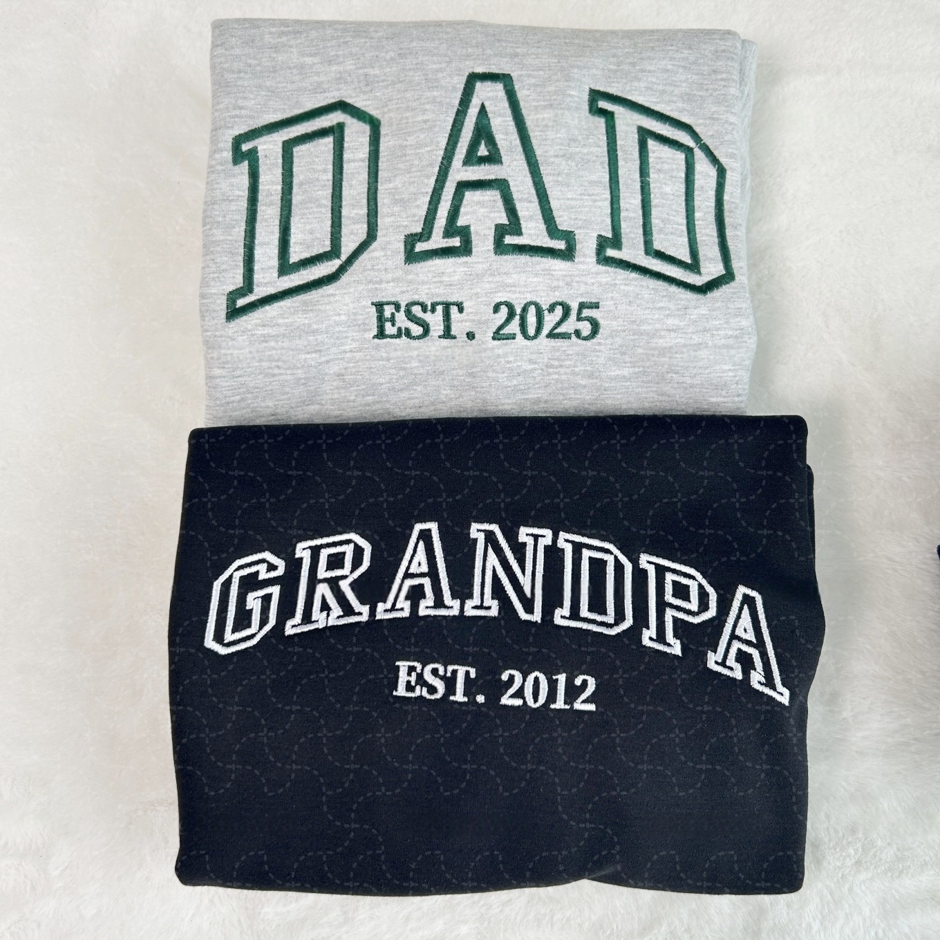Custom Embroidered DAD & Grandpa Sweatshirt With Name On Sleeve, Father's Day Gift