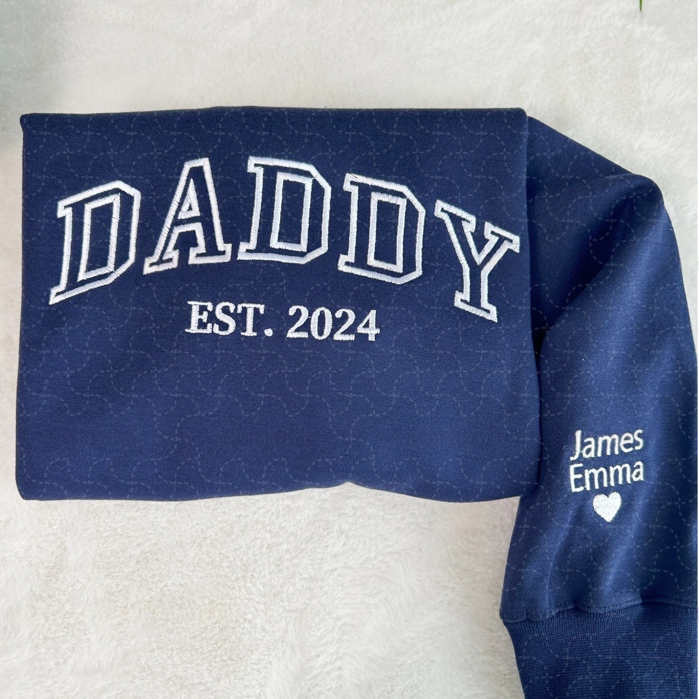 Custom Embroidered DAD & Grandpa Sweatshirt With Name On Sleeve, Father's Day Gift