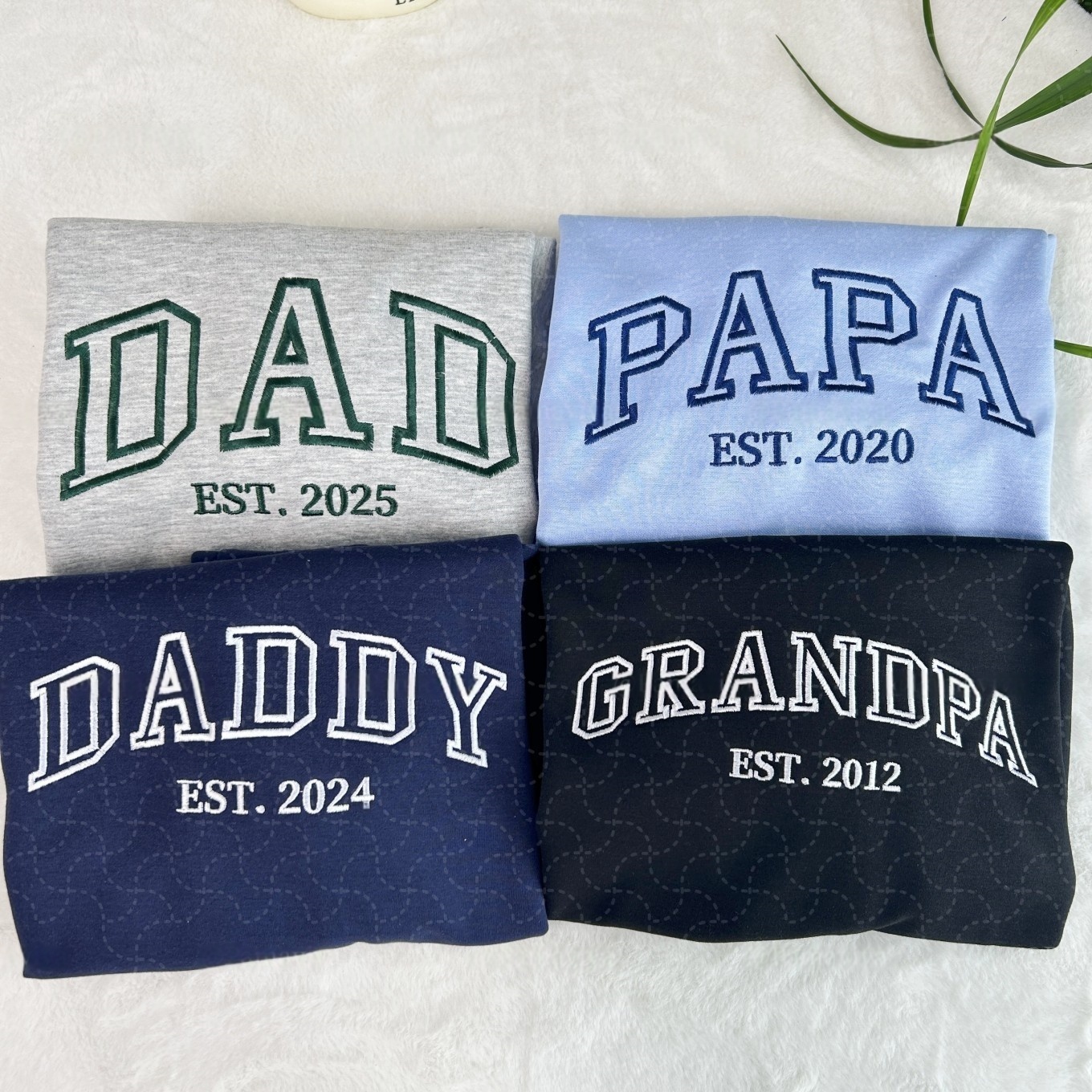 Custom Embroidered DAD & Grandpa Sweatshirt With Name On Sleeve, Father's Day Gift