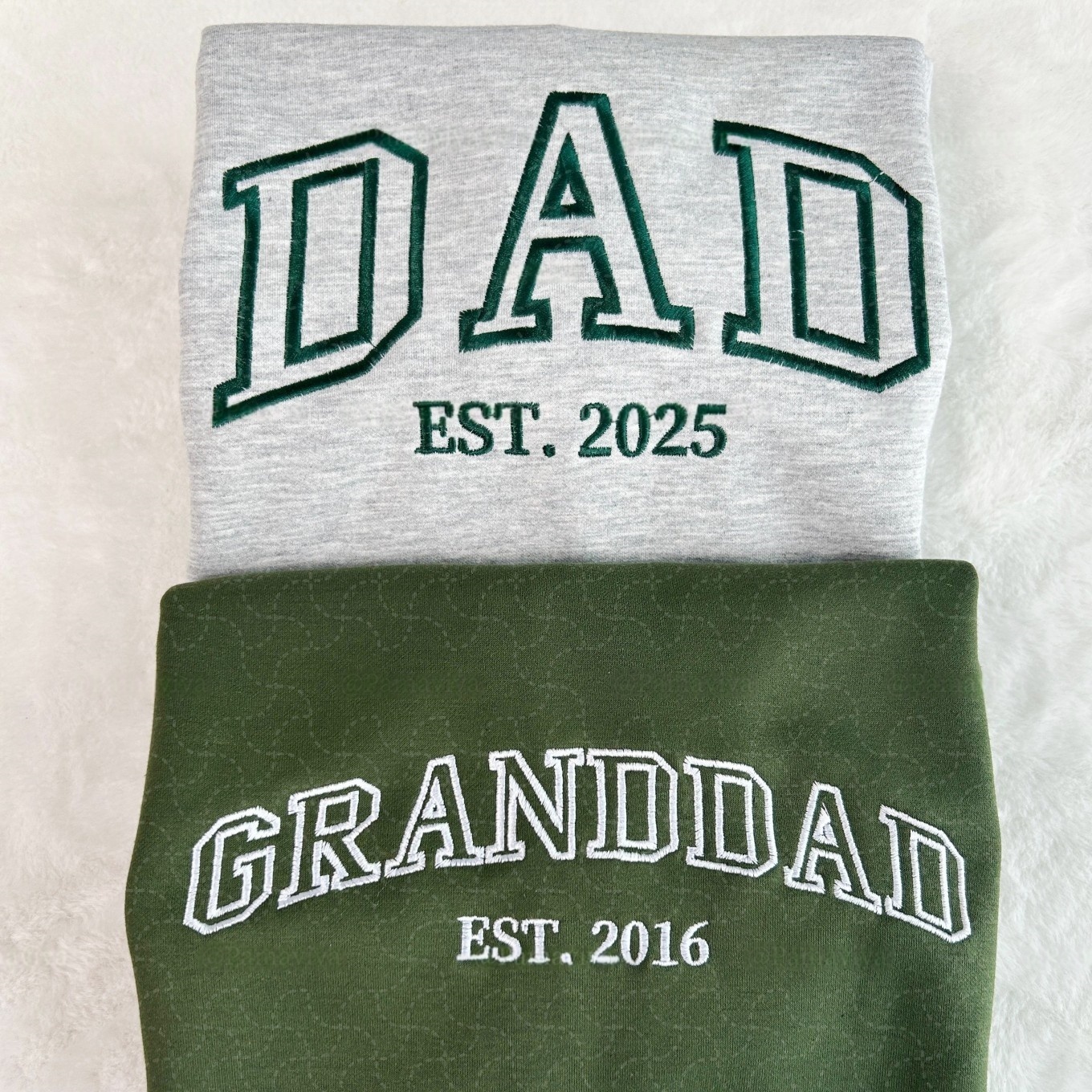 Custom Embroidered DAD & Grandpa Sweatshirt With Name On Sleeve, Father's Day Gift