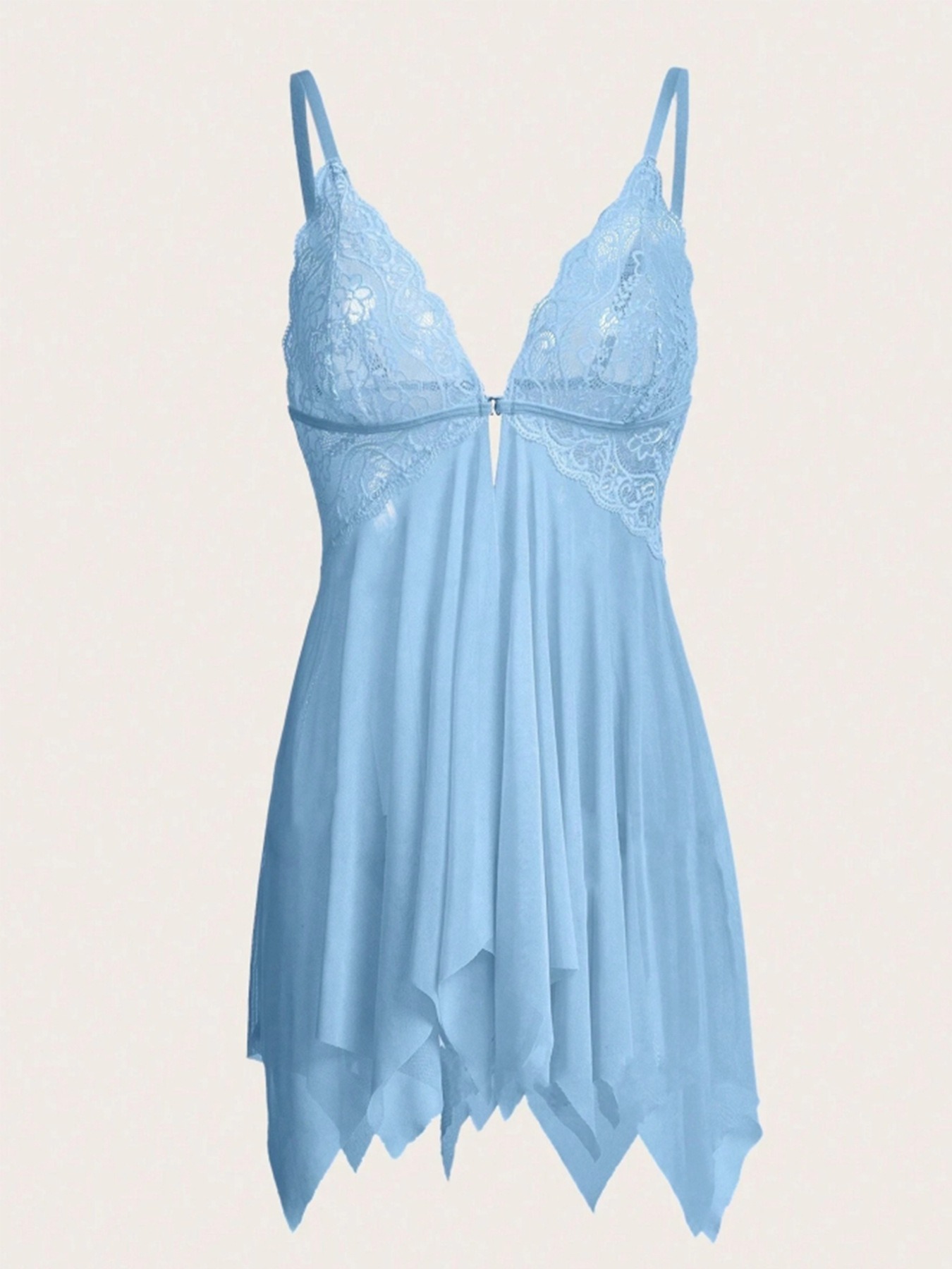 Light Blue Lace Lingerie Babydoll-SexBodyShop