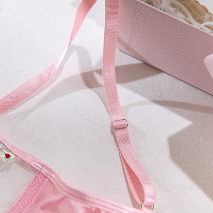 Pink Blossom Floral Lingerie Set-VibeCloset
