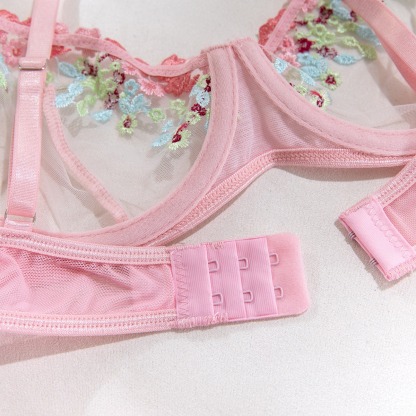 Pink Blossom Floral Lingerie Set-VibeCloset