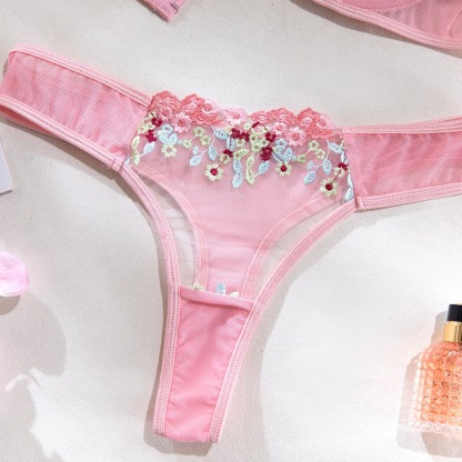Pink Blossom Floral Lingerie Set-VibeCloset