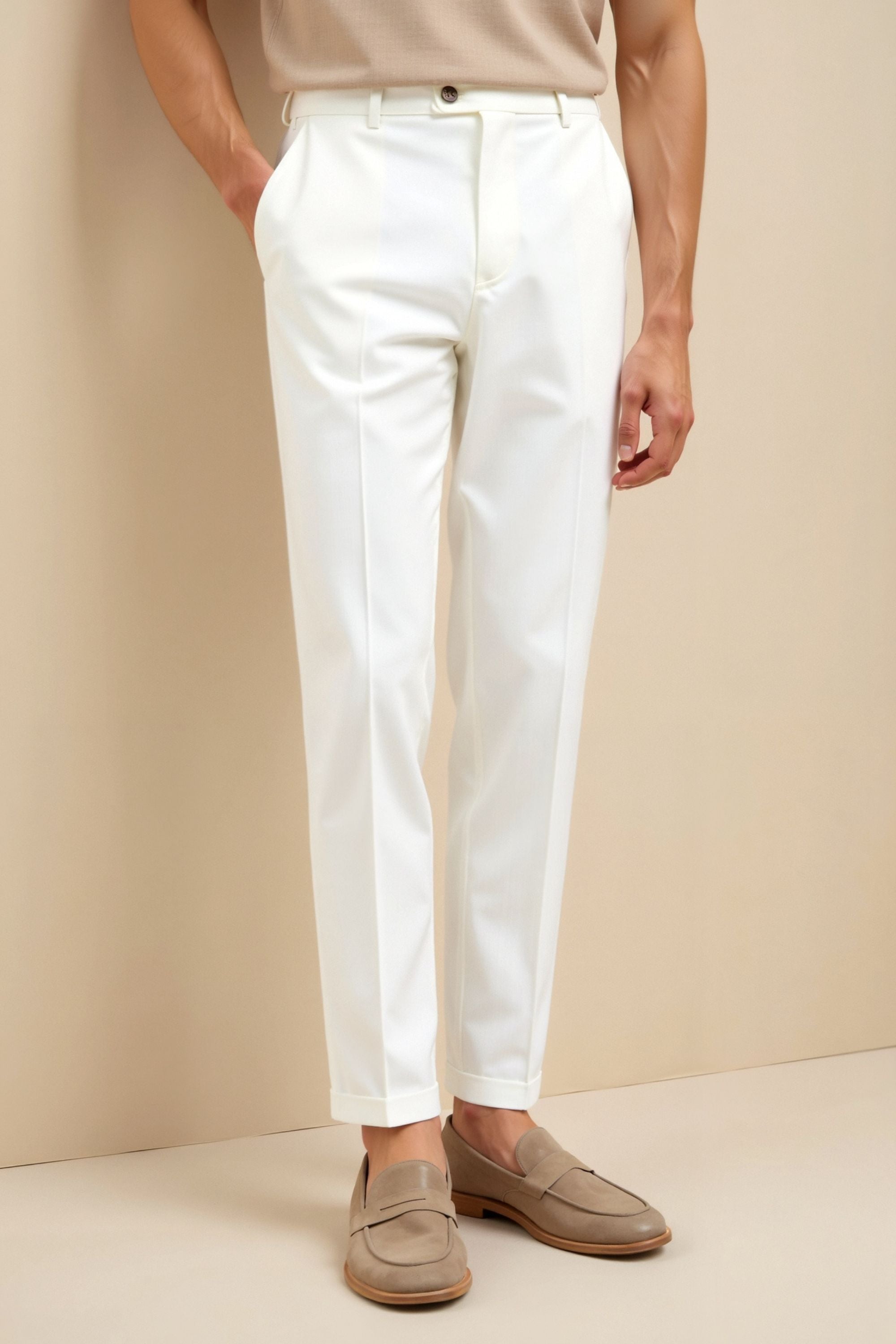 Smart Luxury Regular Fit Chino Ankle Pants-VibeCloset