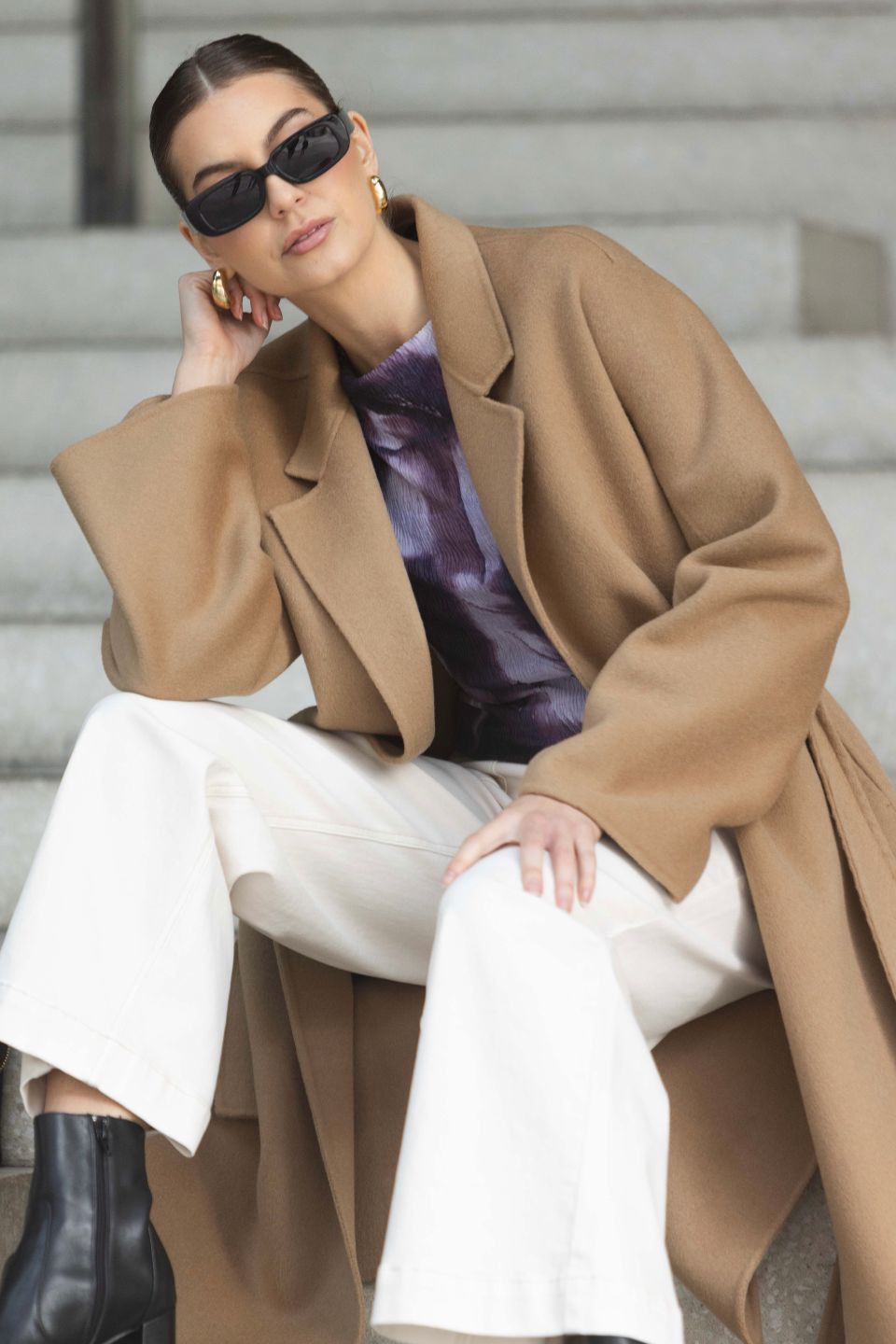 Nora Camel Merino Wool Coat-VibeCloset