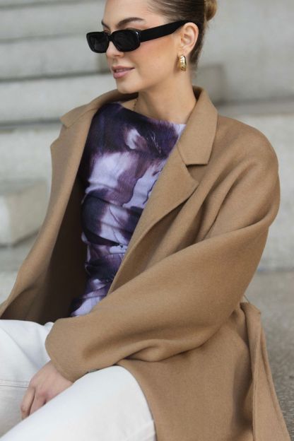 Nora Camel Merino Wool Coat-VibeCloset