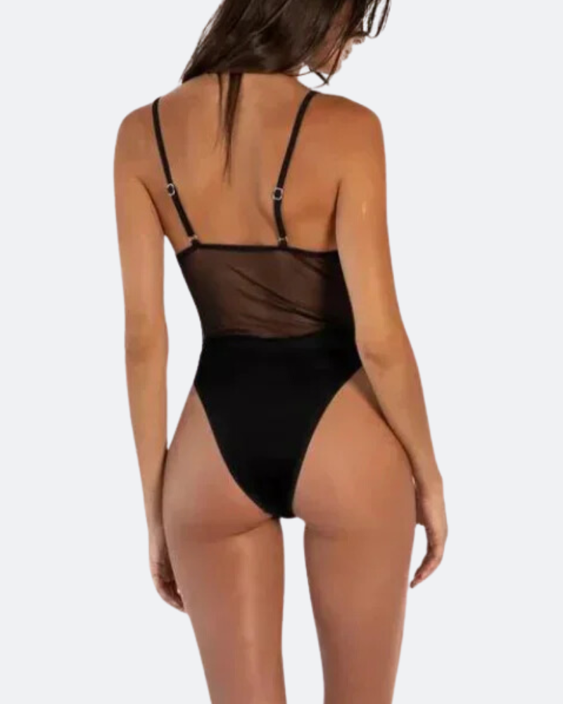 👙One-Piece Tan Through Swimsuit-VibeCloset