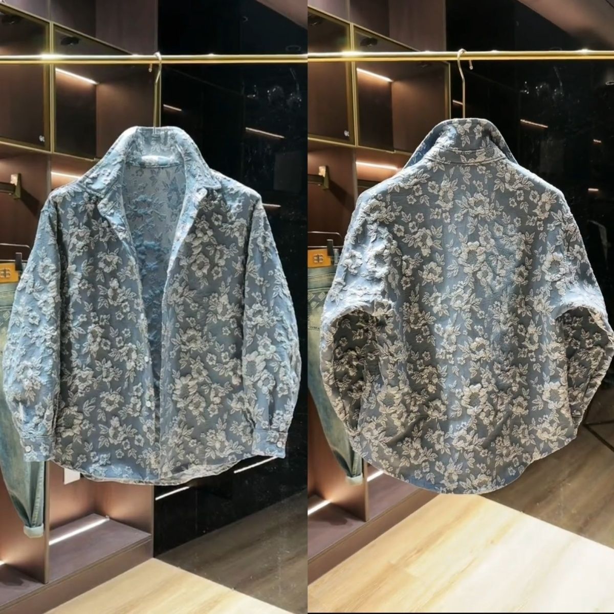 Trendy 3D Embroidered Carved Men's Shirt Jacket