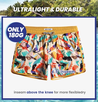 4.5 Inch Inseam Vintage Stretch Swallow Homing Swim Trunks-VibeCloset