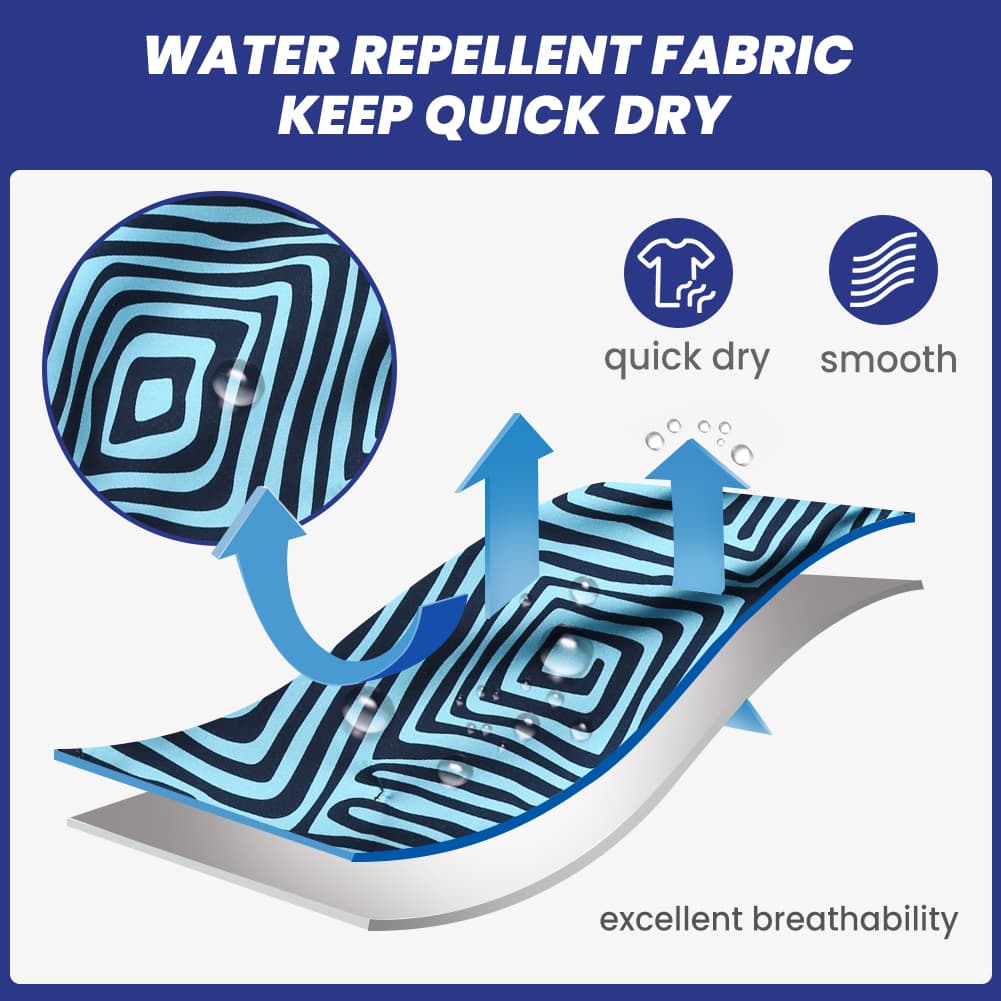 4.5 Inch Inseam Vintage Blue Vortex Swim Trunks-VibeCloset