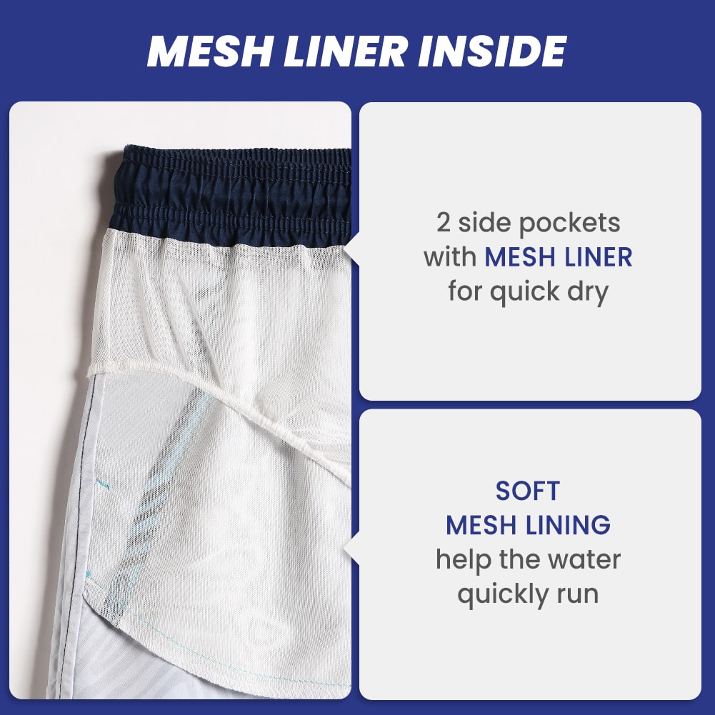 4.5 Inch Inseam Vintage Blue Vortex Swim Trunks-VibeCloset