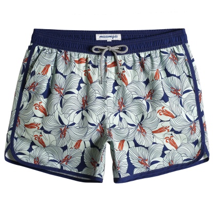 4.5 Inch Inseam Vintage Camo Swim Trunks-VibeCloset