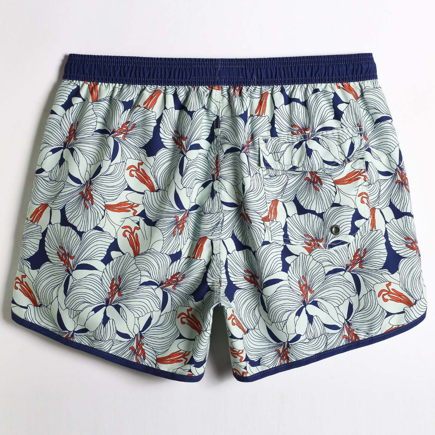4.5 Inch Inseam Vintage Camo Swim Trunks-VibeCloset