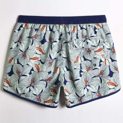 4.5 Inch Inseam Vintage Camo Swim Trunks-VibeCloset