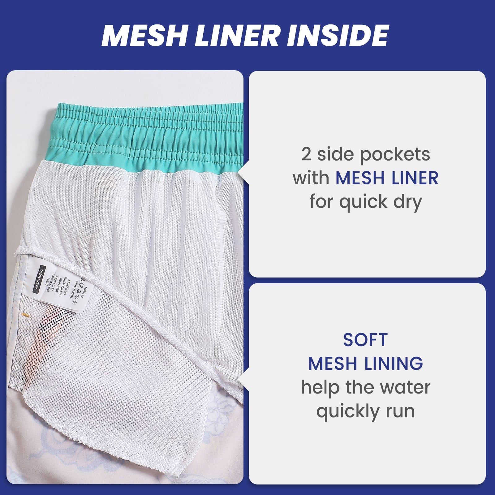 4.5 Inch Inseam Vintage Stretch White Circus Swim Trunks-VibeCloset