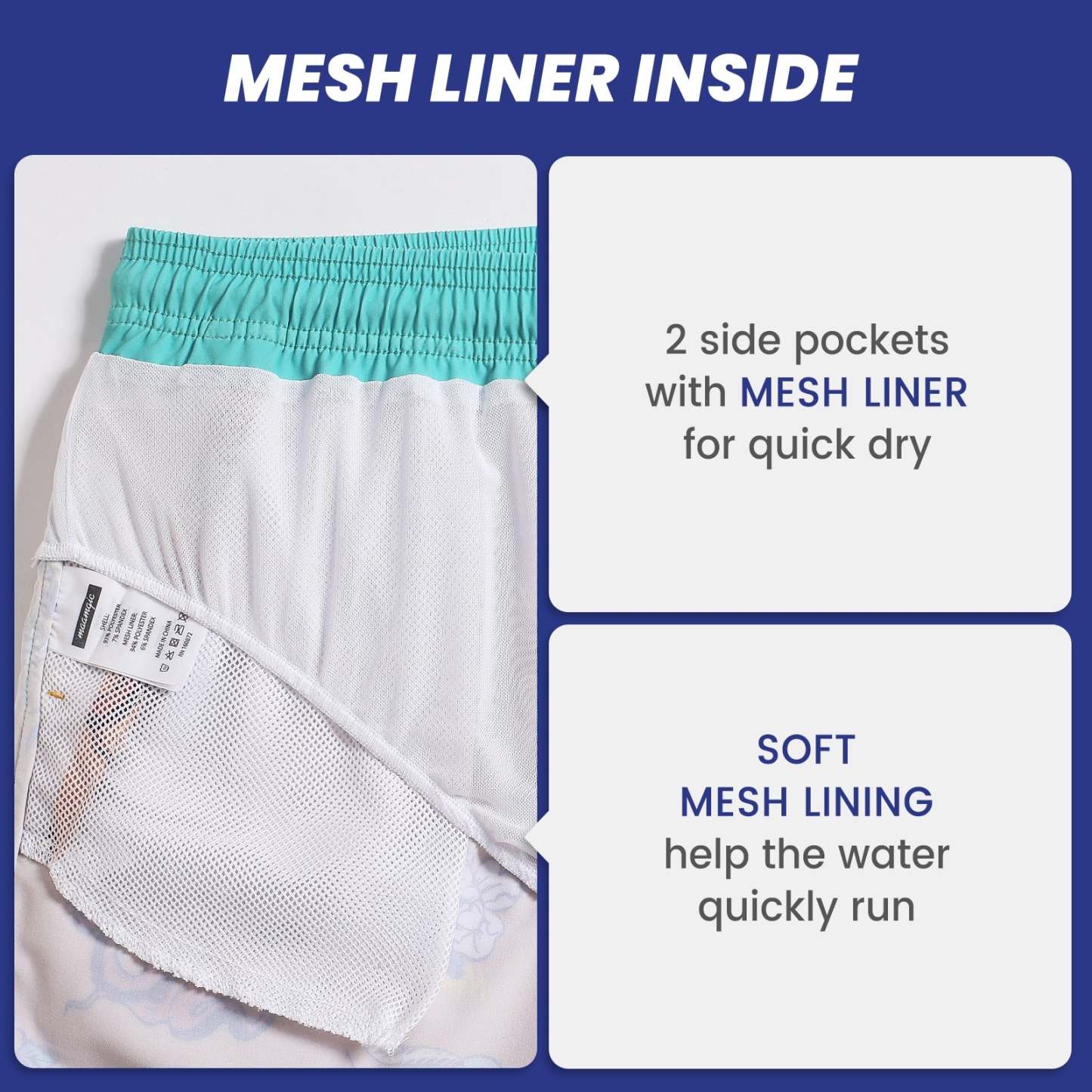 4.5 Inch Inseam Vintage Stretch White Circus Swim Trunks-VibeCloset