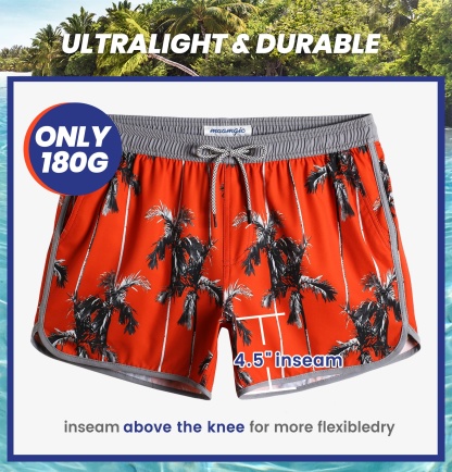 4.5 Inch Inseam Vintage Stretch Coconut Swim Trunks-VibeCloset