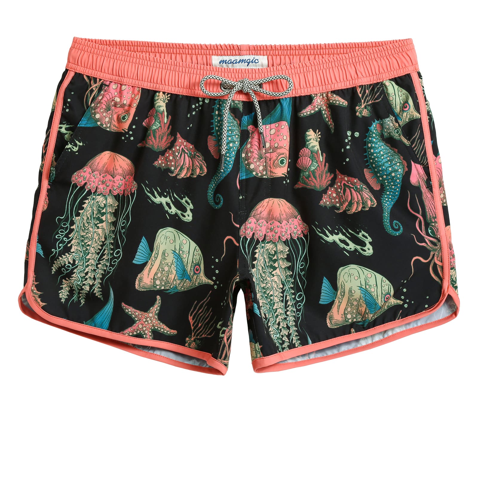 4.5 Inch Inseam Vintage Stretch Dark Sea Swim Trunks-VibeCloset