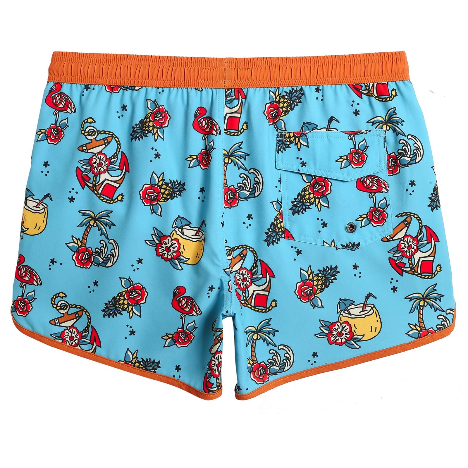 4.5 Inch Inseam Vintage Stretch Flower Holiday Swim Trunks-VibeCloset