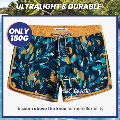 4.5 Inch Inseam Vintage Stretch Navy Bud Swim Trunks-VibeCloset