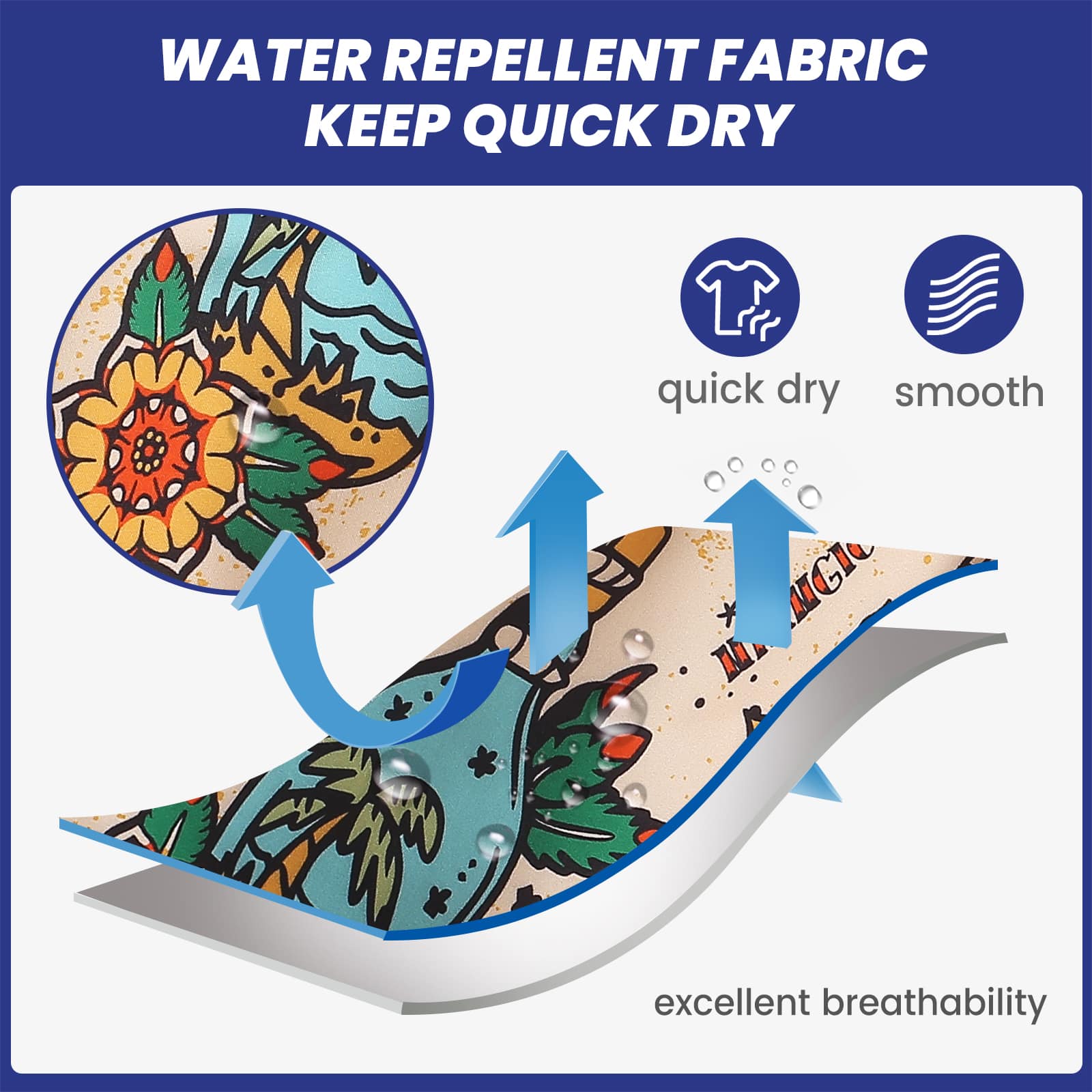 4.5 Inch Inseam Vintage Stretch White Circus Swim Trunks-VibeCloset