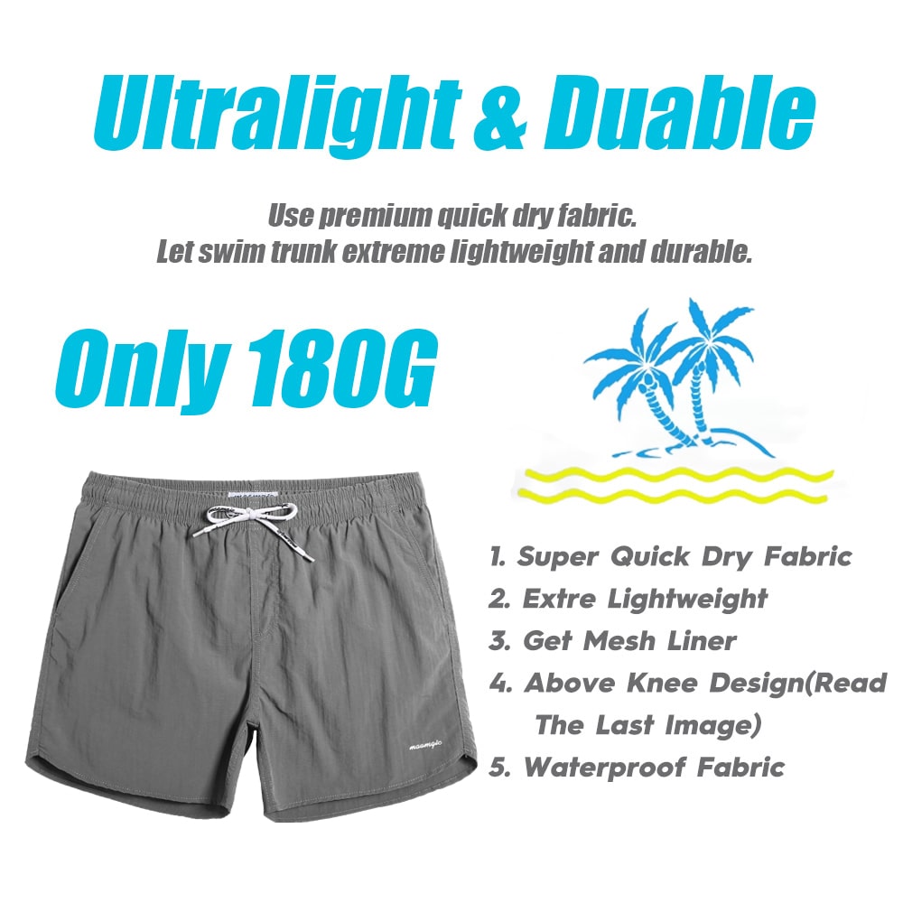 4.5 Inch Solid Nylon Swim Trunks Slim Fit-VibeCloset