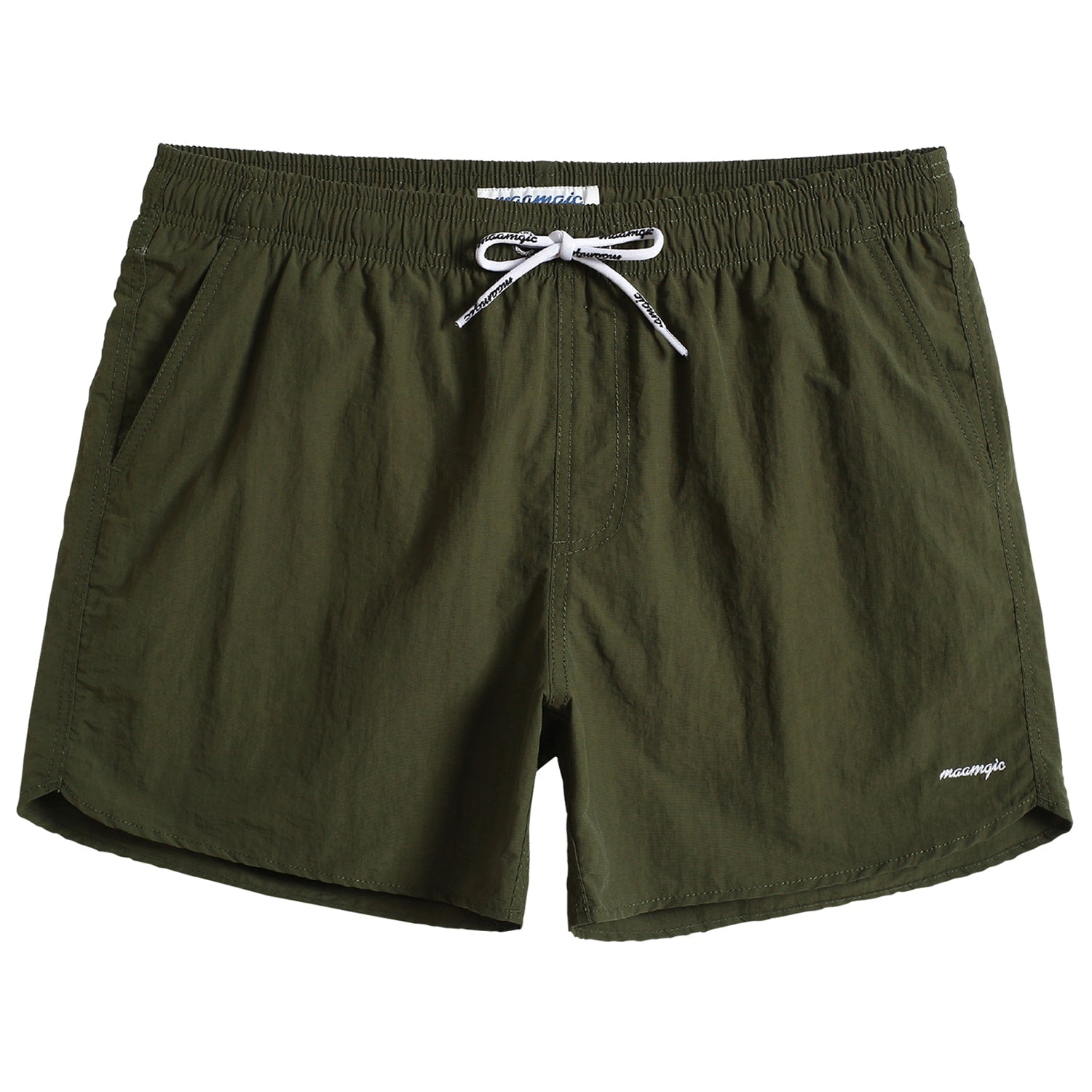4.5 Inch Solid Nylon Swim Trunks Slim Fit-VibeCloset