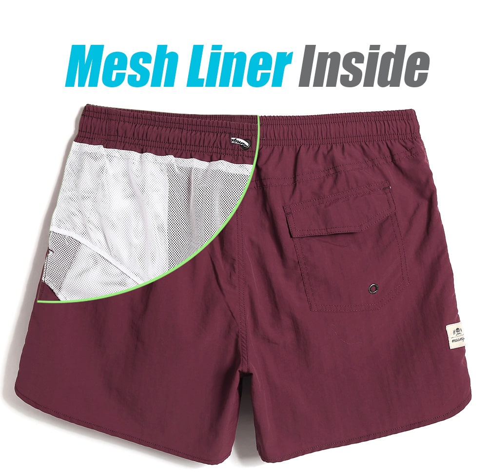 4.5 Inch Solid Nylon Swim Trunks Slim Fit-VibeCloset